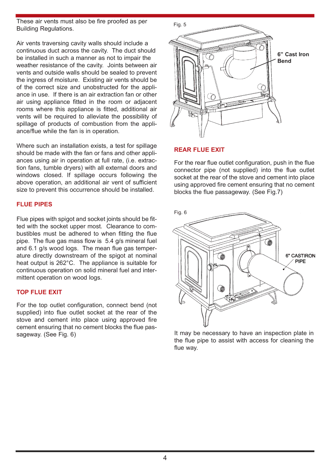 Aga Ranges Berrington manual TOP Flue Exit, Rear Flue Exit 