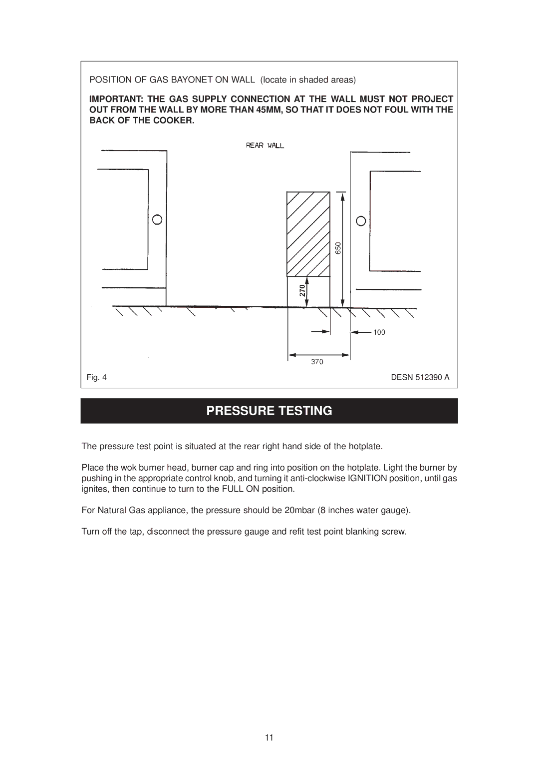 Aga Ranges dc6 owner manual Pressure Testing 