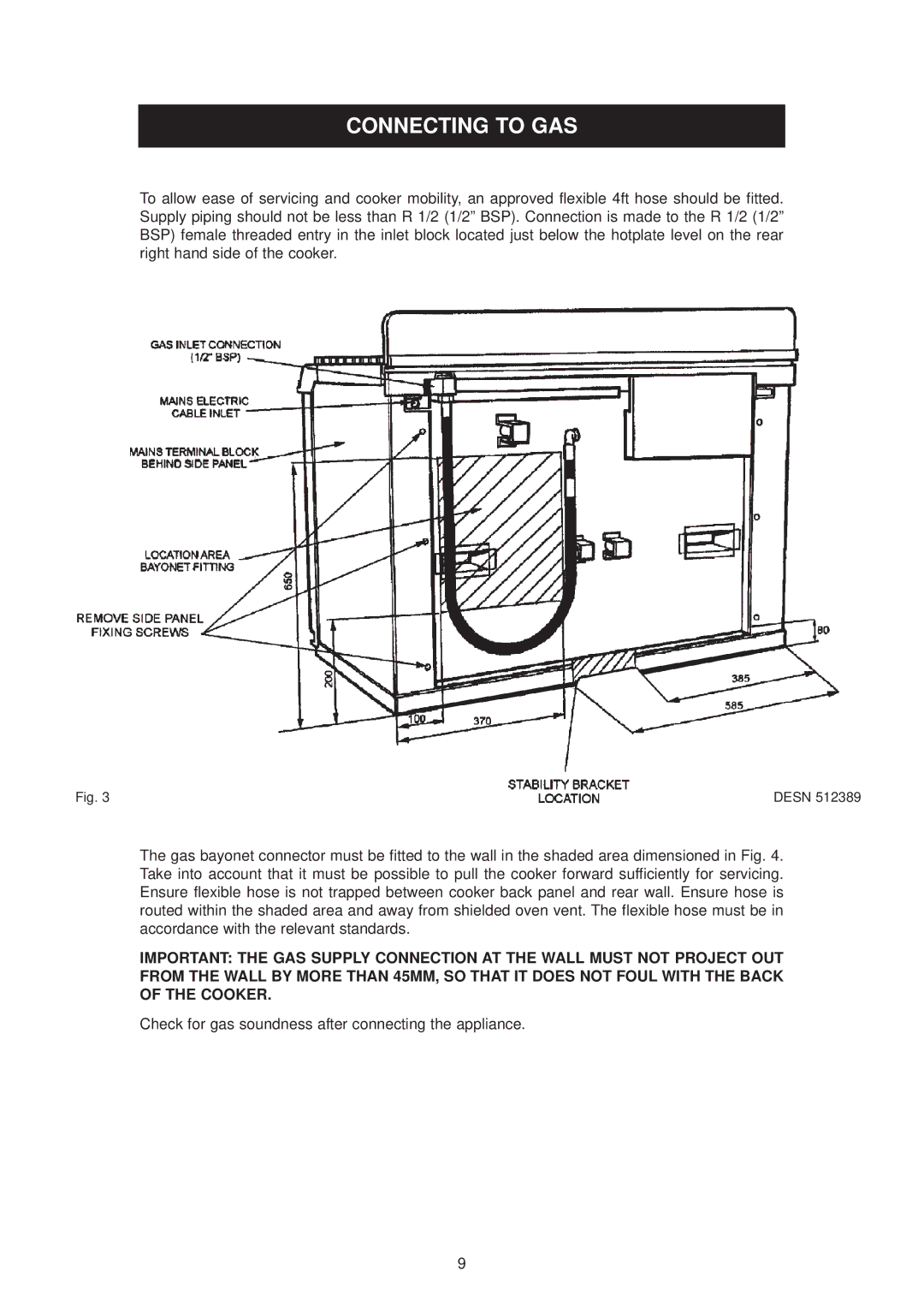 Aga Ranges dc6 owner manual Connecting to GAS 