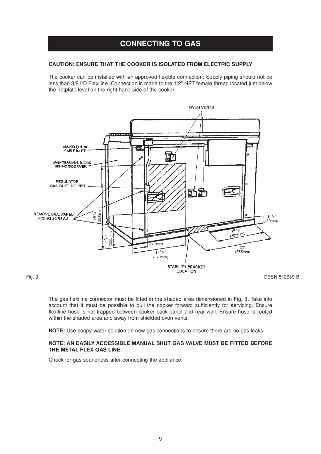 Aga Ranges dc6 owner manual Connecting to GAS 