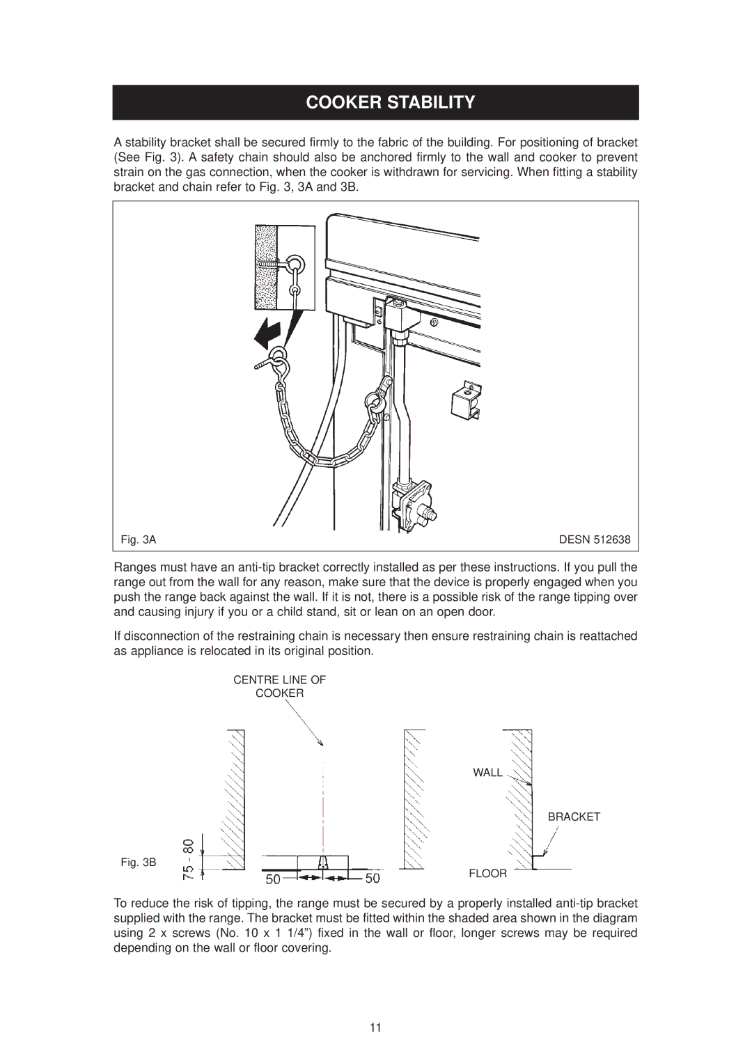 Aga Ranges dc6 owner manual Cooker Stability 