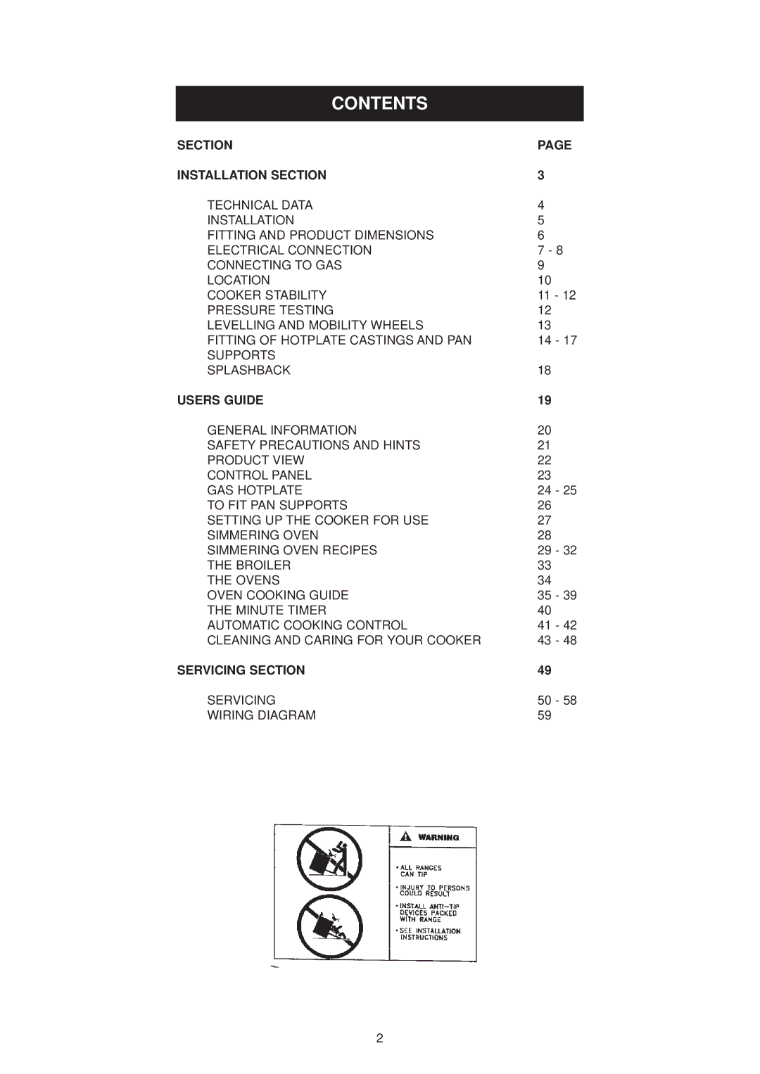 Aga Ranges dc6 owner manual Contents 