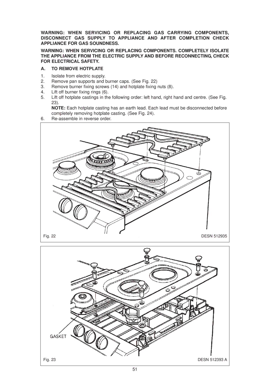 Aga Ranges dc6 owner manual To Remove Hotplate 