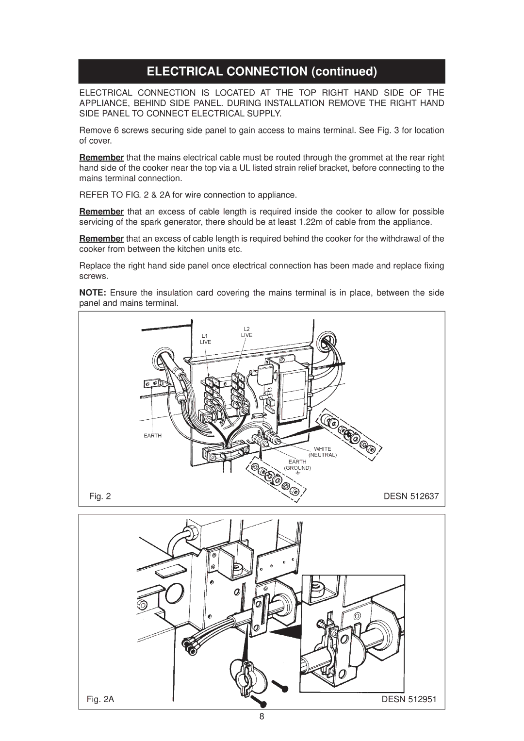 Aga Ranges dc6 owner manual Electrical Connection 