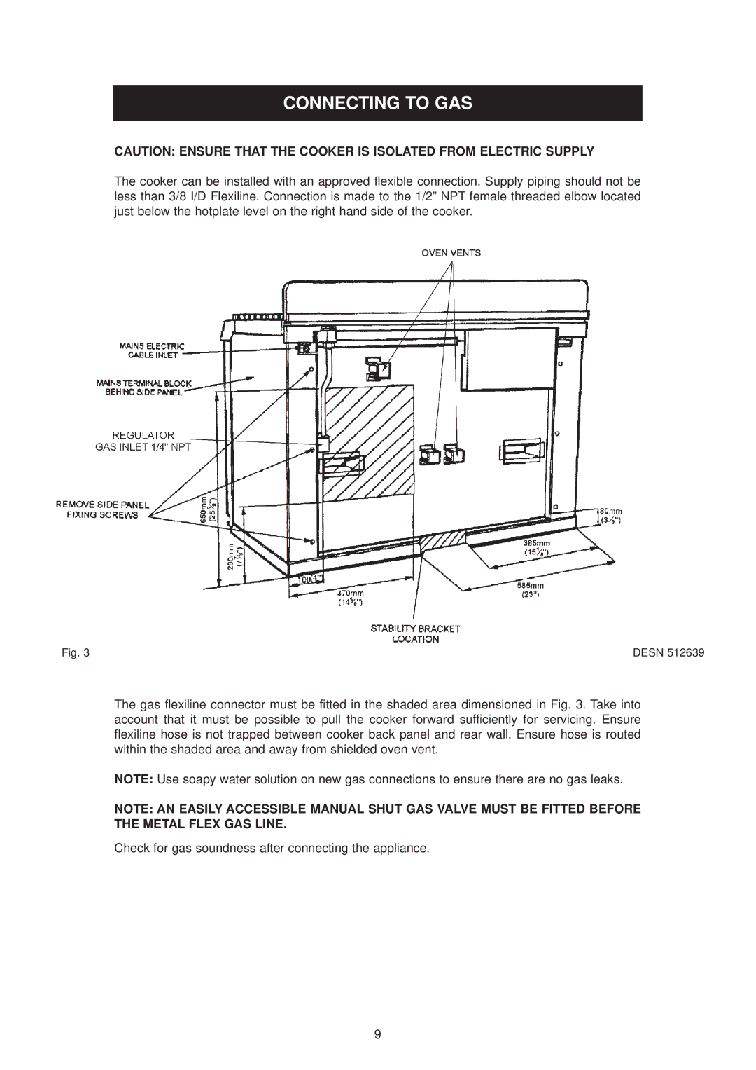 Aga Ranges dc6 owner manual Connecting to GAS 