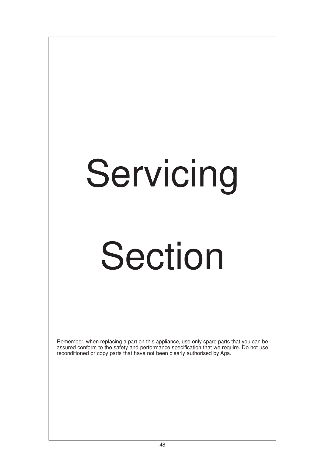 Aga Ranges DESN 512387 A owner manual Servicing Section 