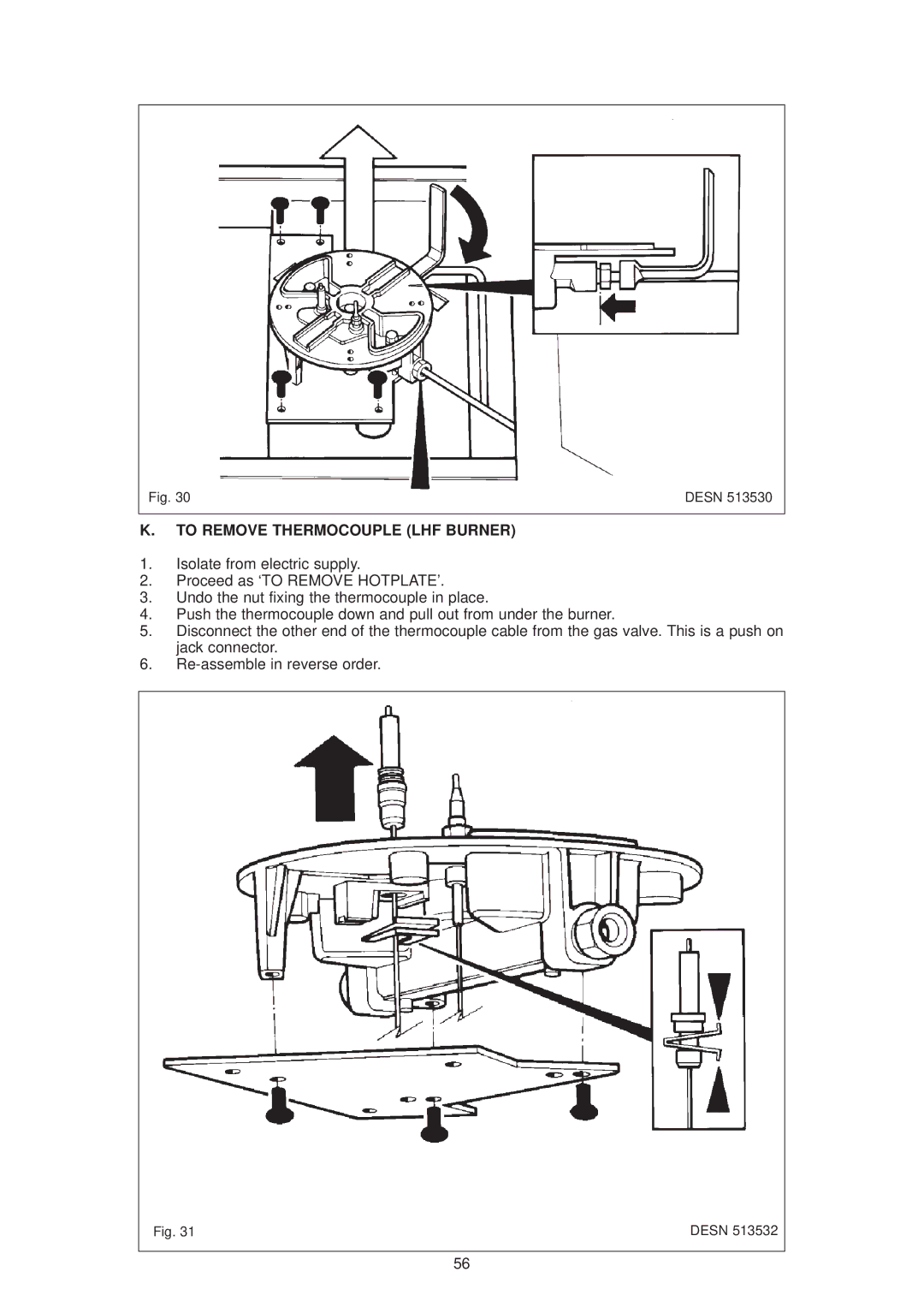 Aga Ranges DESN 512387 A owner manual To Remove Thermocouple LHF Burner 