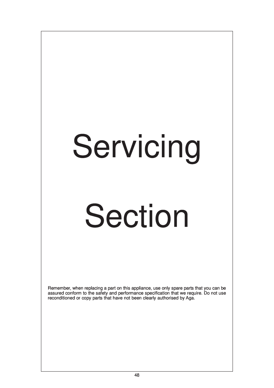 Aga Ranges DESN 512387 A owner manual Servicing Section 