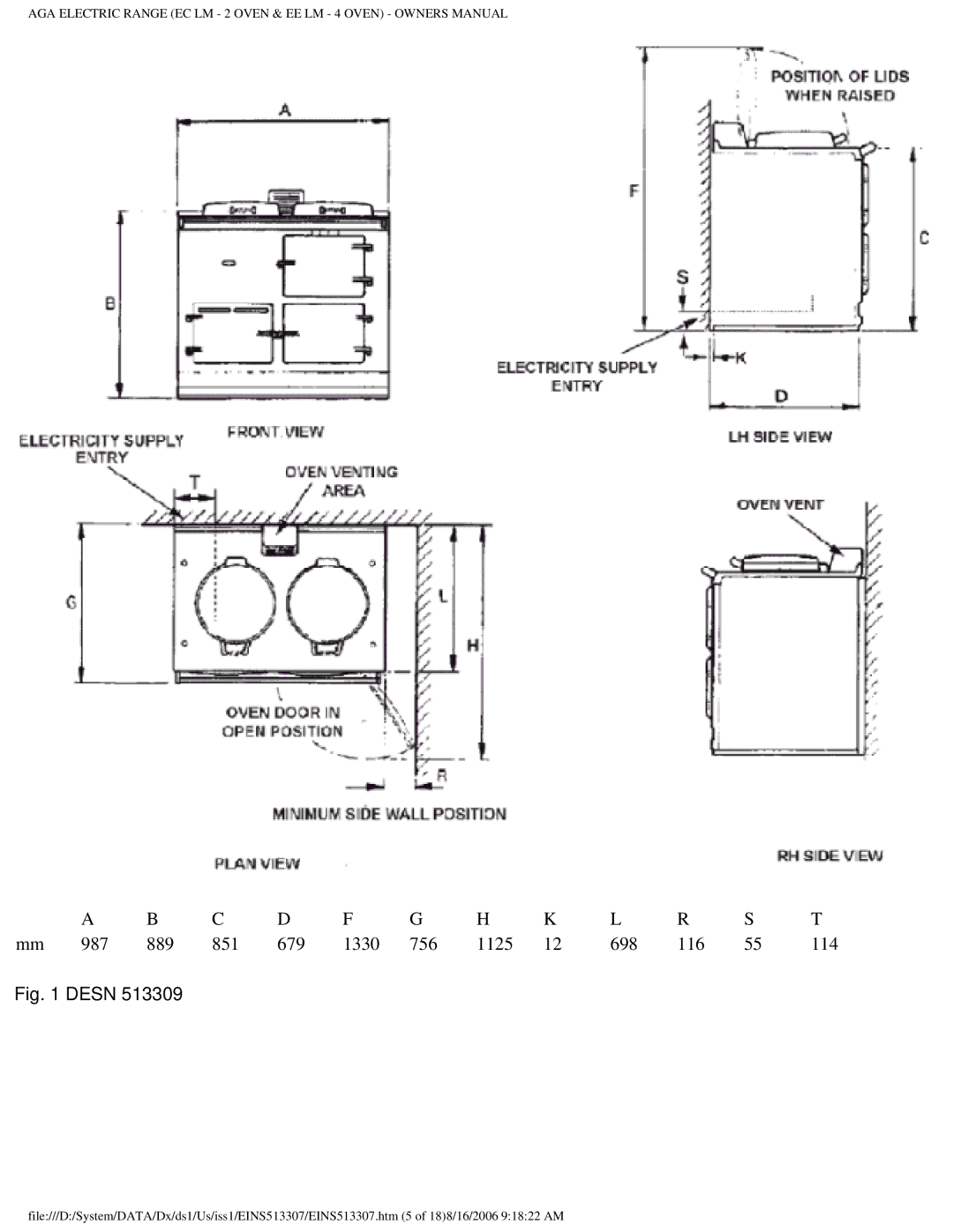 Aga Ranges EINS513307 owner manual Desn 