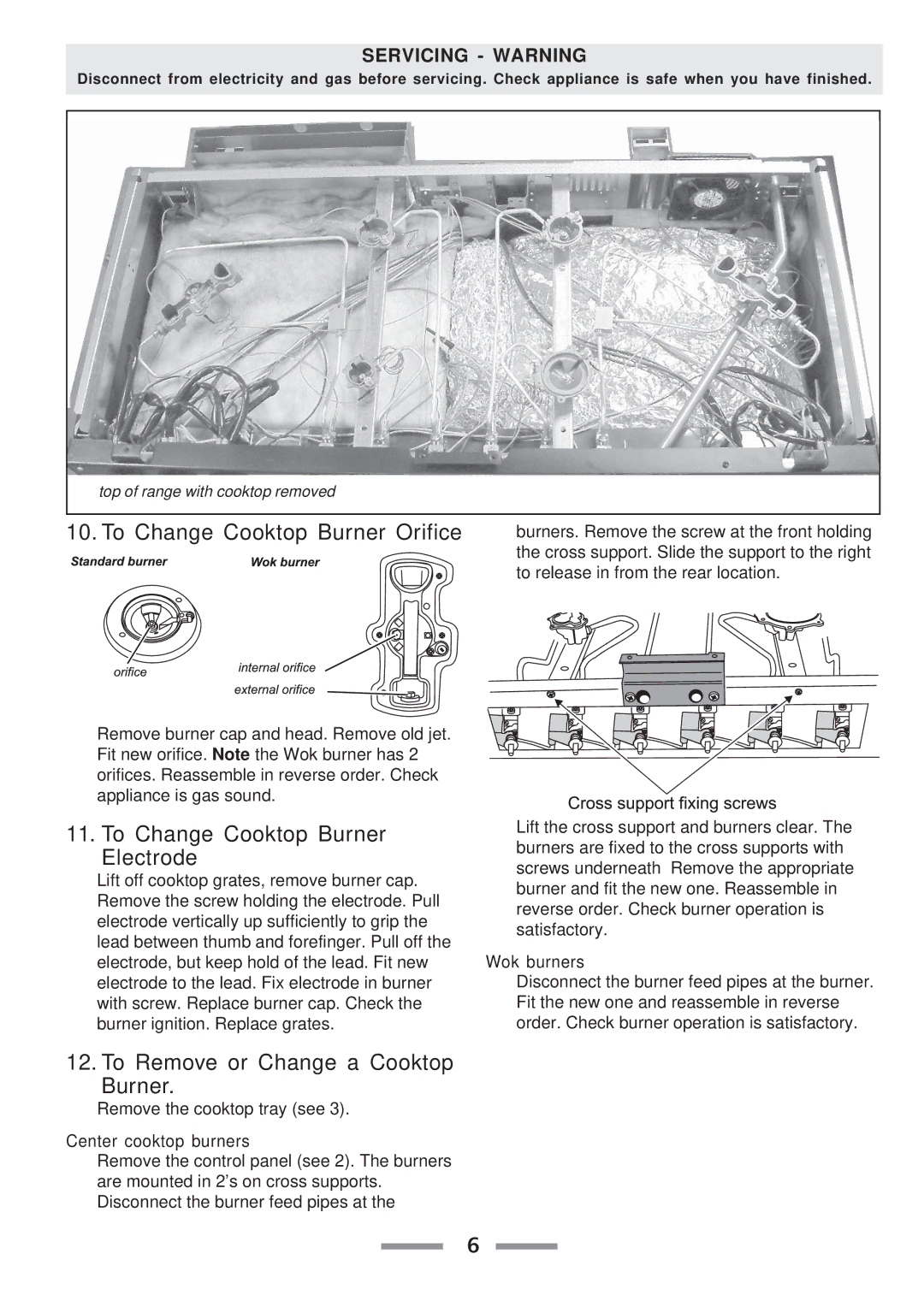 Aga Ranges F104010-01 manual Top of range with cooktop removed 