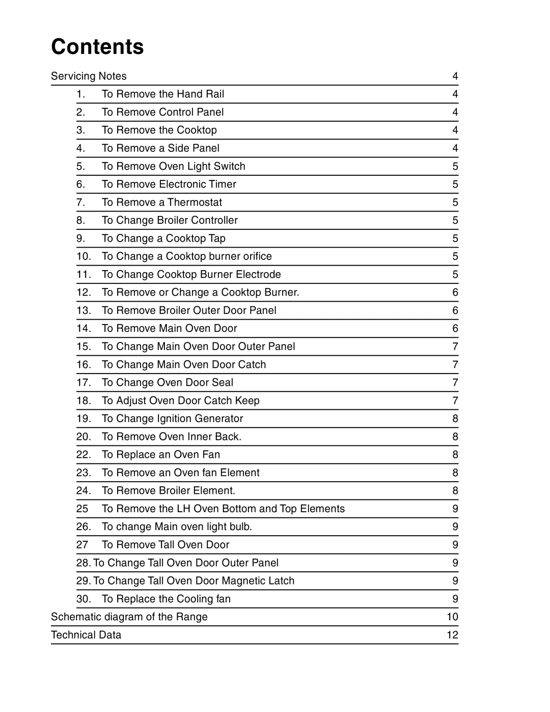 Aga Ranges F104650-01 manual Contents 