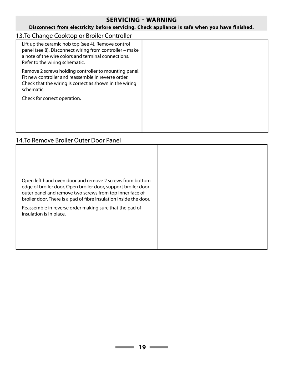 Aga Ranges F107411-01 manual To Change Cooktop or Broiler Controller 