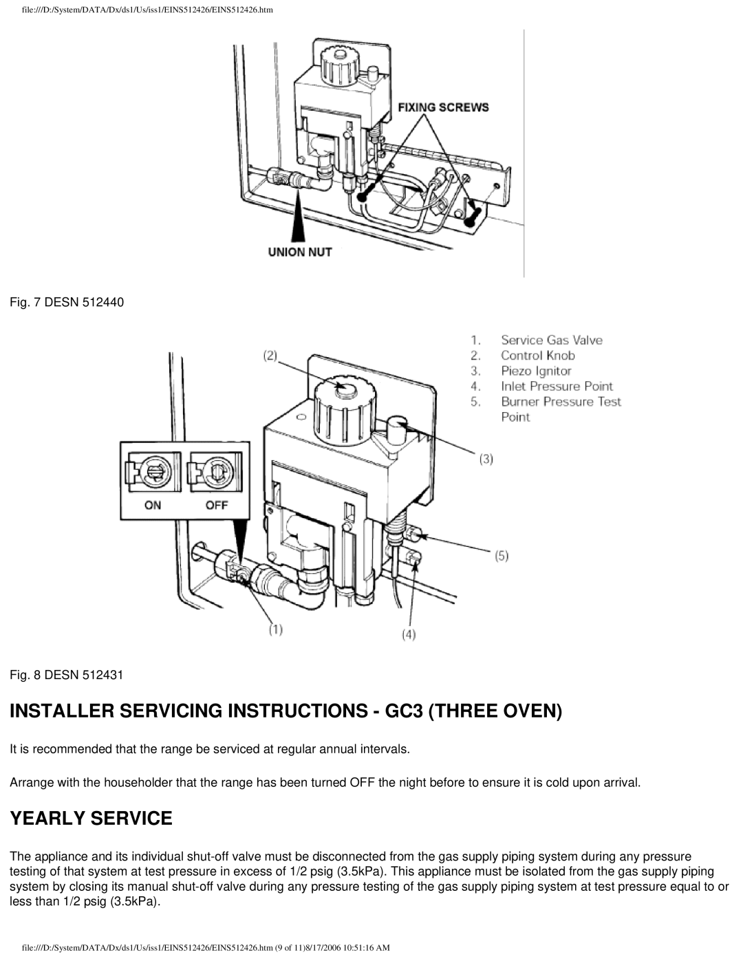 Aga Ranges GC 3 installation instructions Installer Servicing Instructions GC3 Three Oven, Yearly Service 