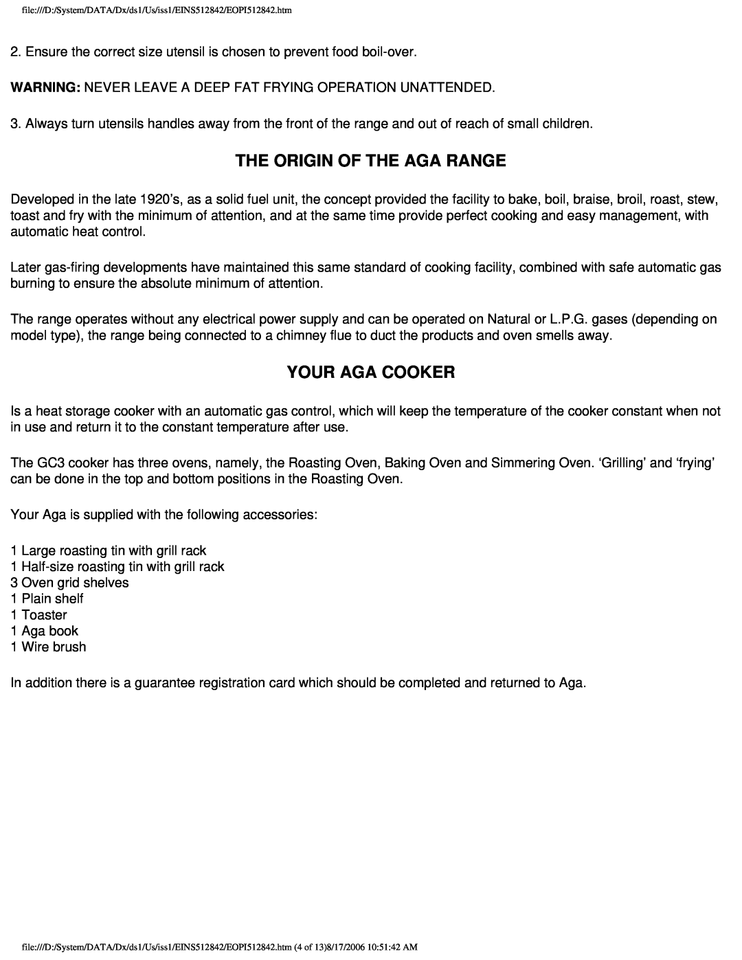 Aga Ranges GC3 manual The Origin Of The Aga Range, Your Aga Cooker 