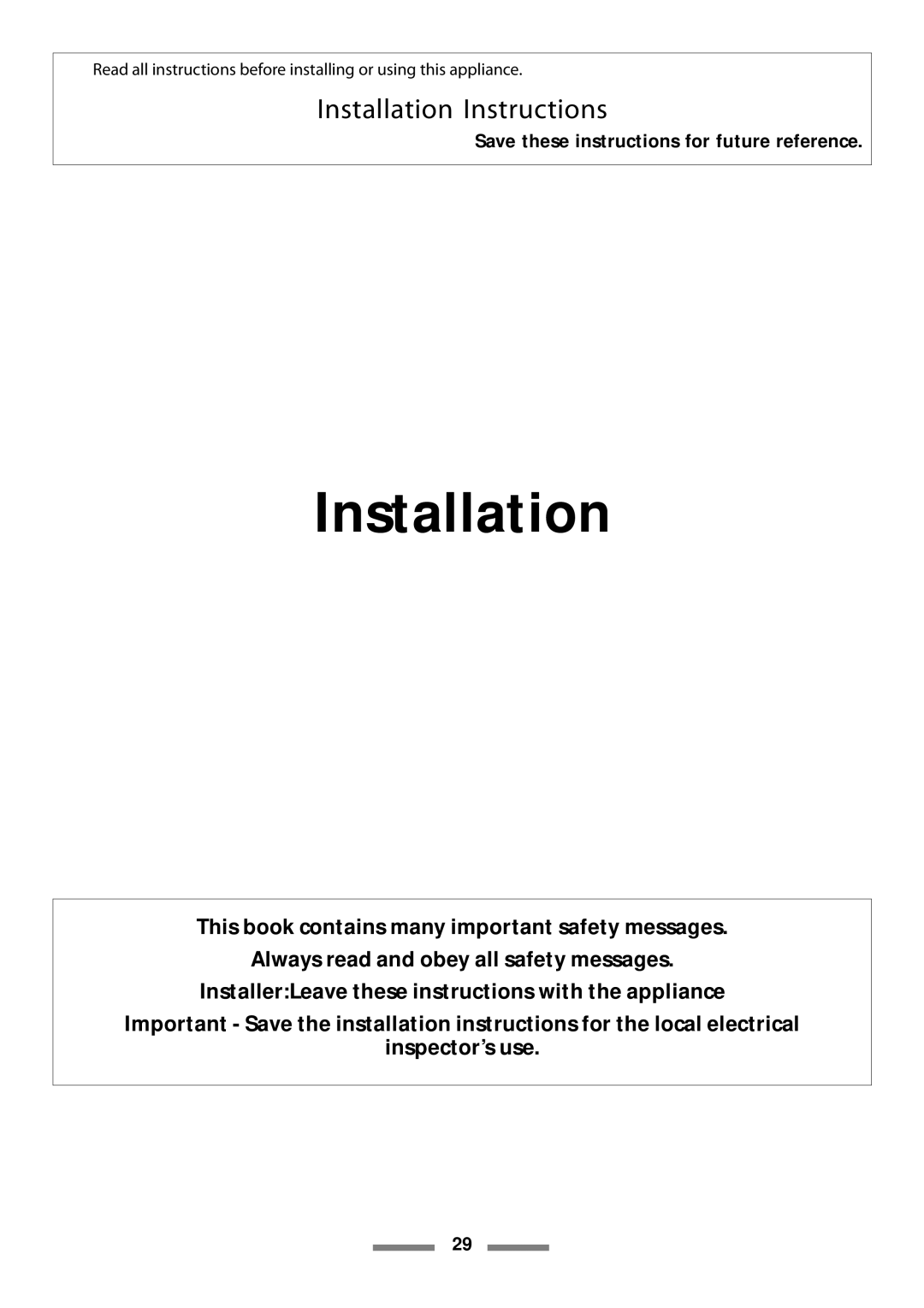 Aga Ranges Legacy 44 installation instructions Installation 