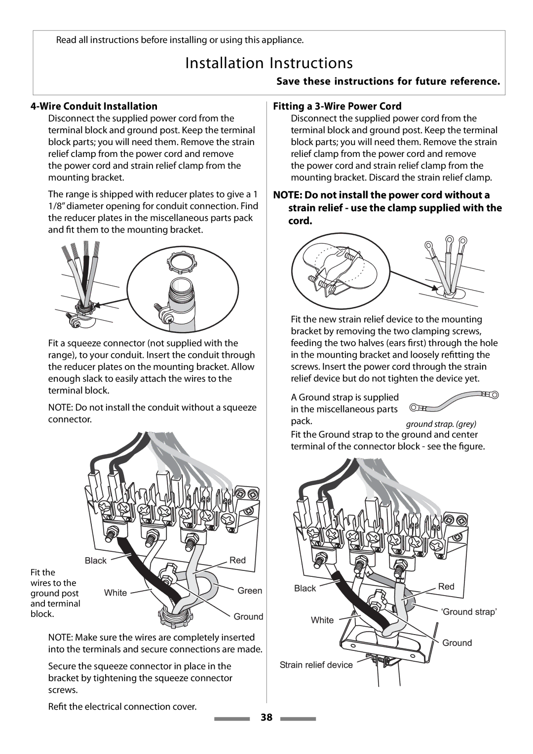 Aga Ranges Legacy 44 installation instructions Cord 