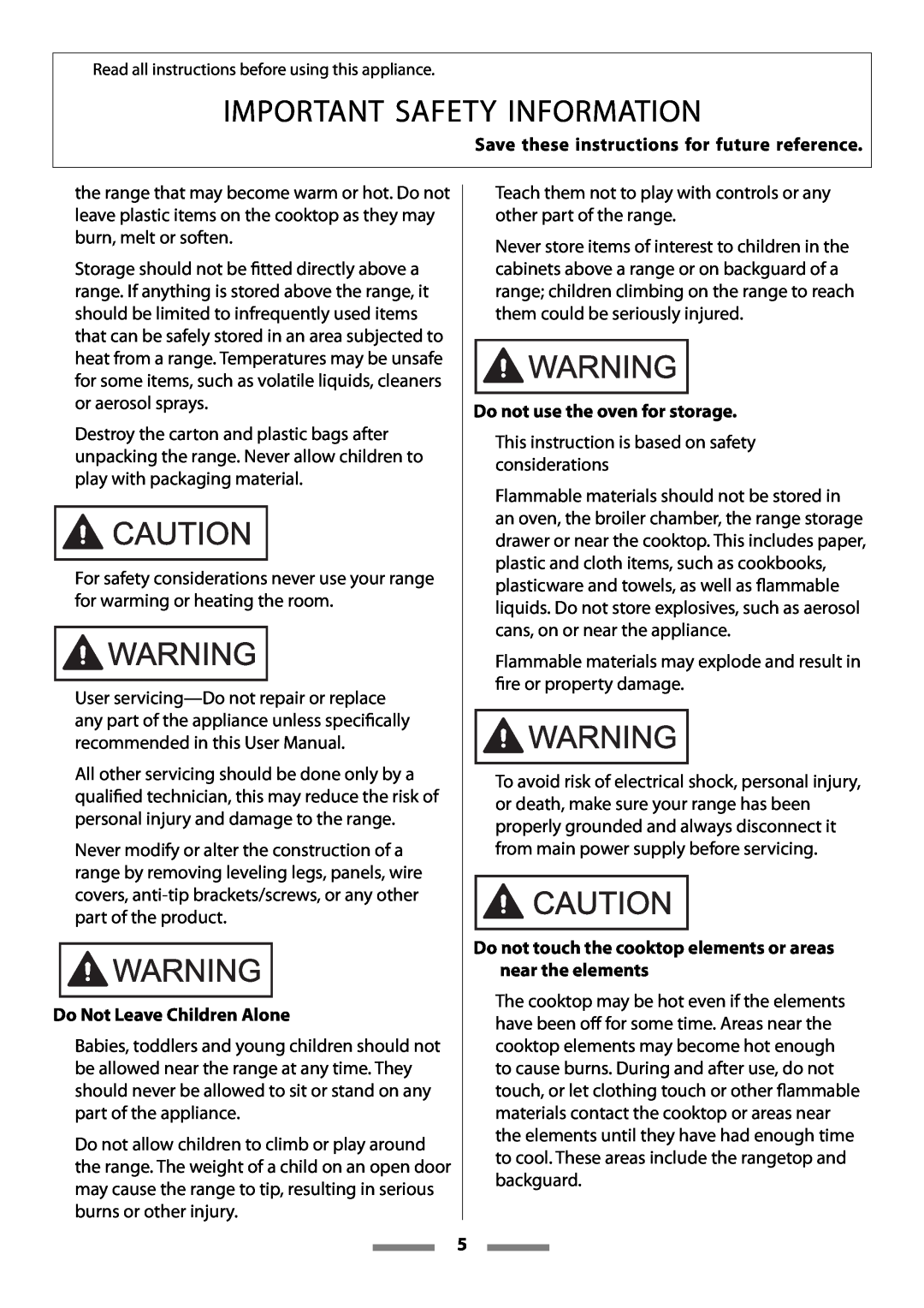 Aga Ranges Legacy 44 installation instructions Important Safety Information, Save these instructions for future reference 
