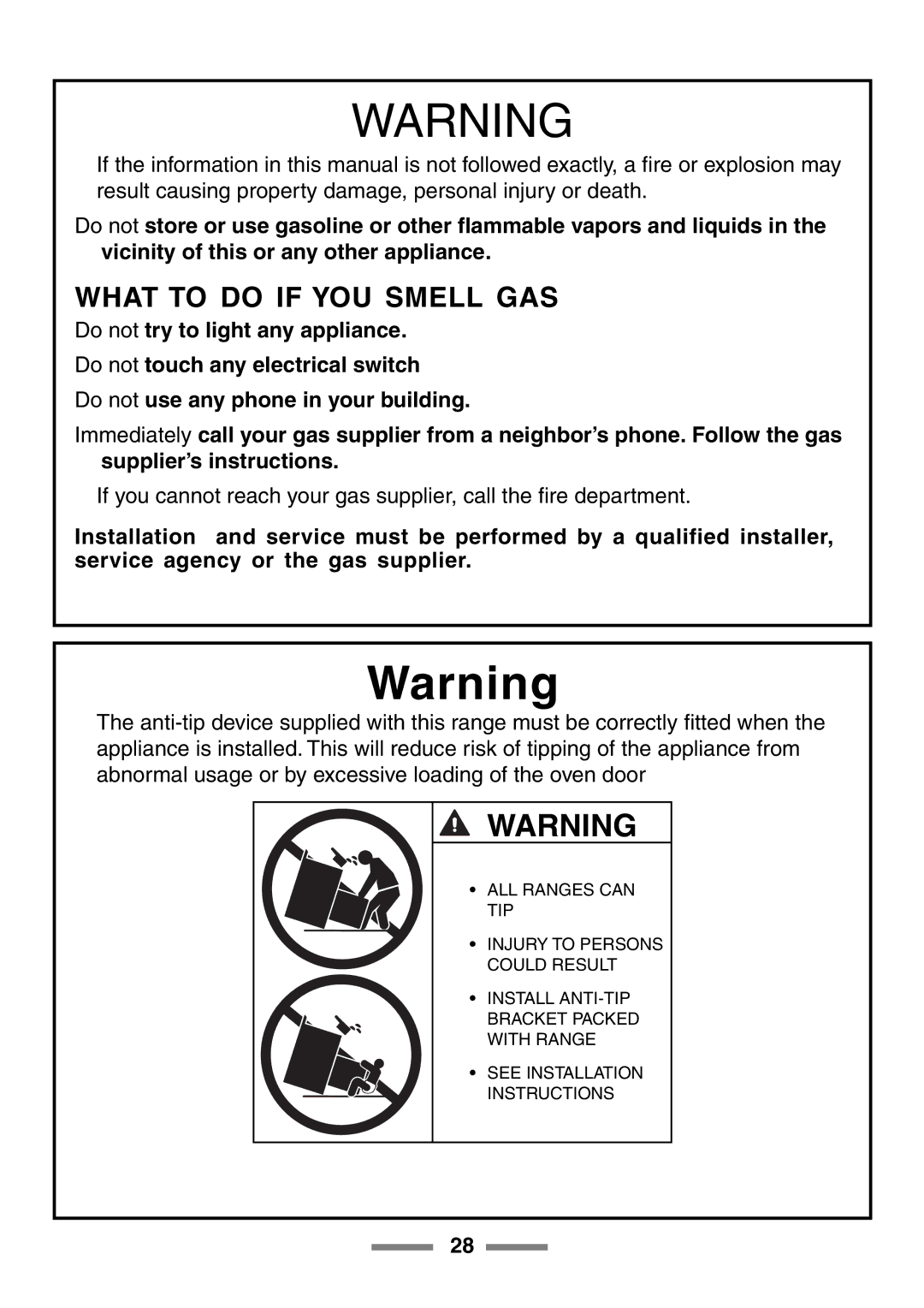 Aga Ranges U104001-03 manual What to do if YOU Smell GAS 