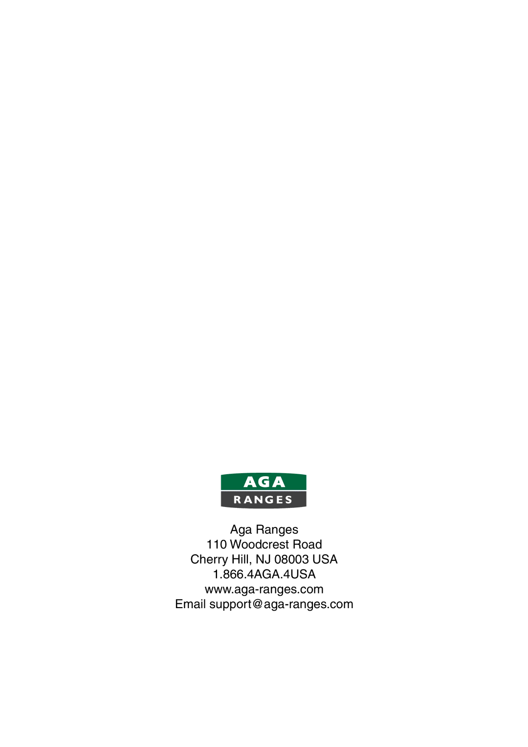 Aga Ranges U104001-03 manual 