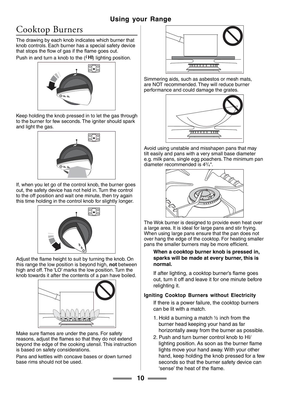 Aga Ranges U104601-01 manual Igniting Cooktop Burners without Electricity 