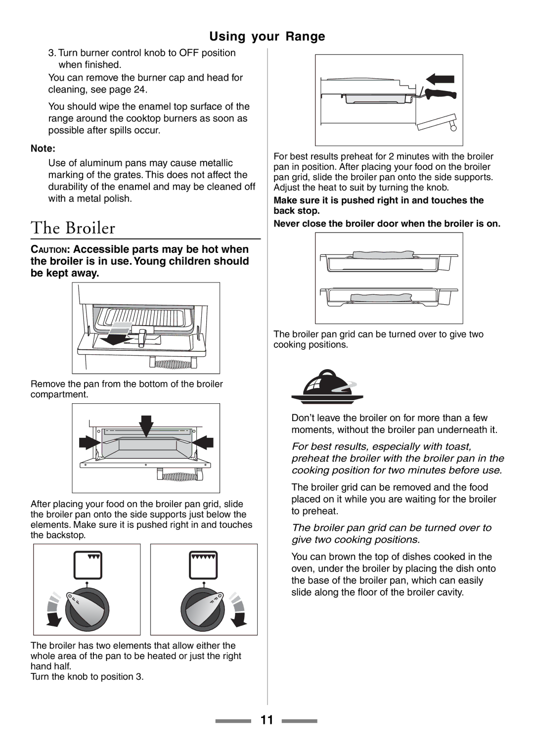 Aga Ranges U104601-01 manual Broiler 