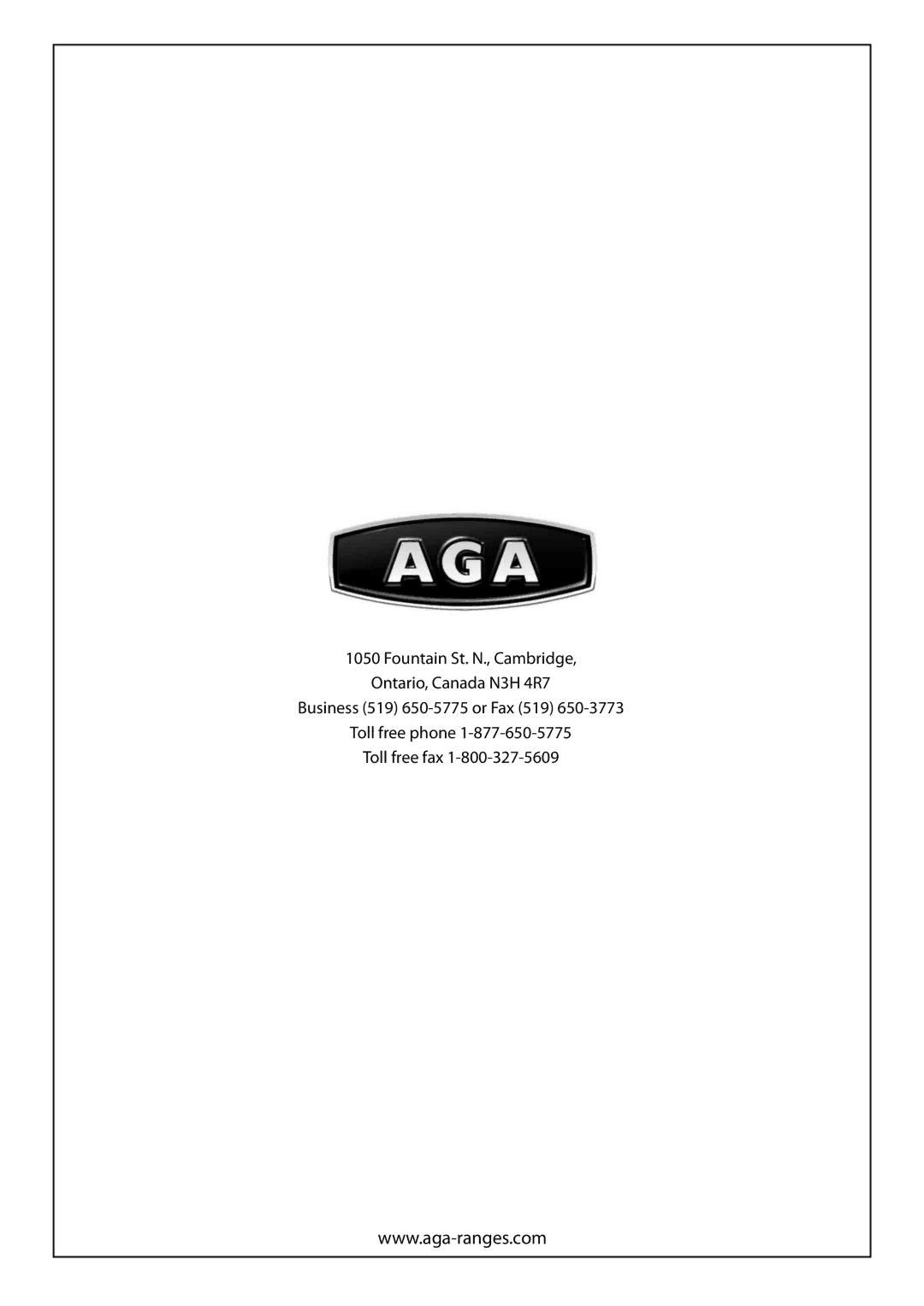 Aga Ranges U110054 - 03A manual 