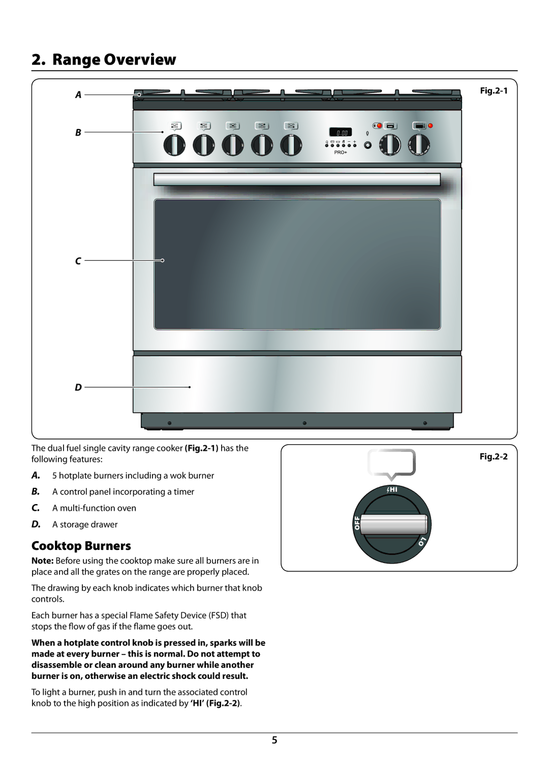 Aga Ranges U110054 - 03A manual Range Overview, Cooktop Burners 