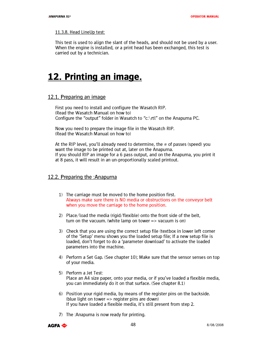 AGFA 1 manual Printing an image, Preparinganimage, PreparingtheAnapurna 