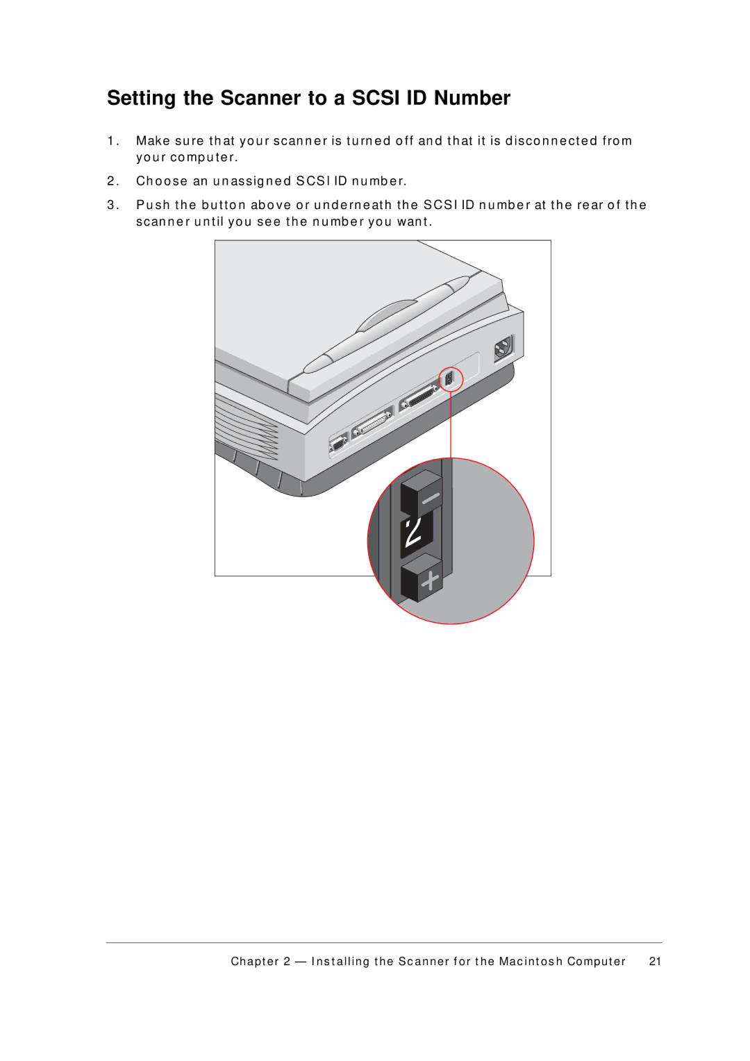 AGFA 1236S appendix Setting the Scanner to a Scsi ID Number 