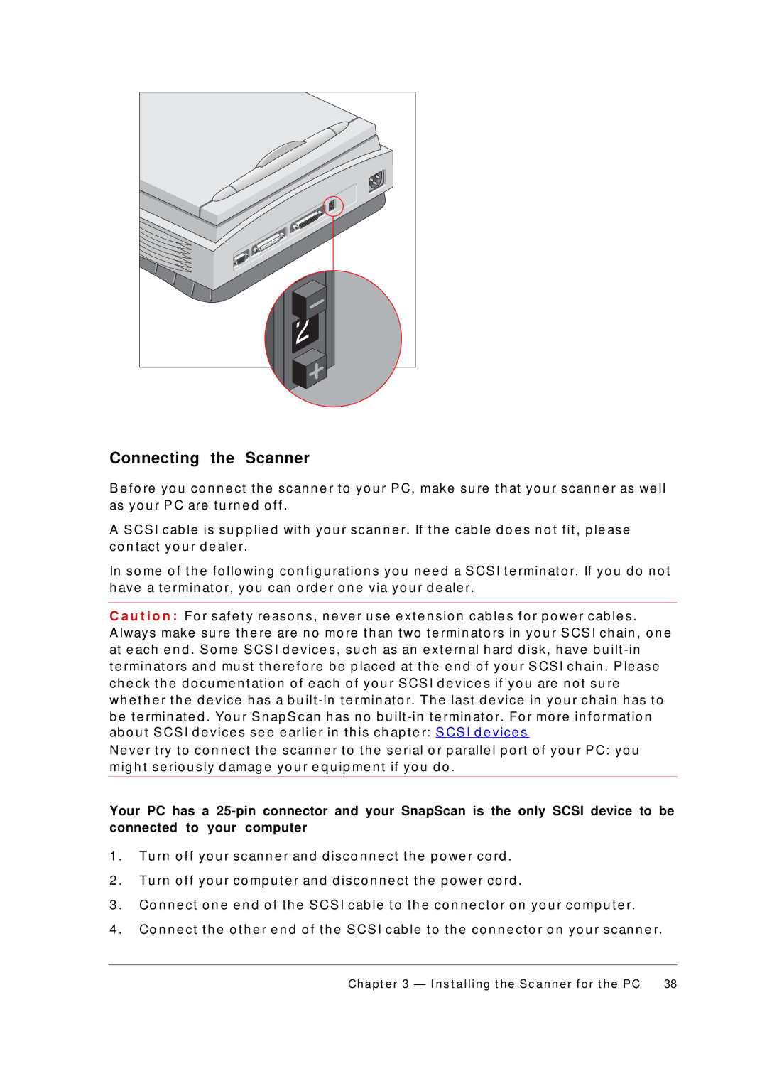 AGFA 1236S appendix Connecting the Scanner 