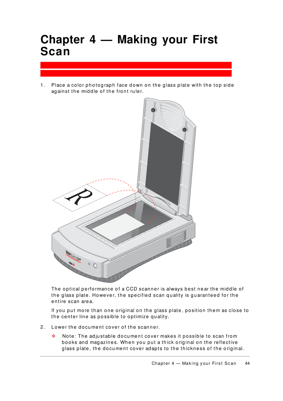 AGFA 1236S appendix Making your First Scan 