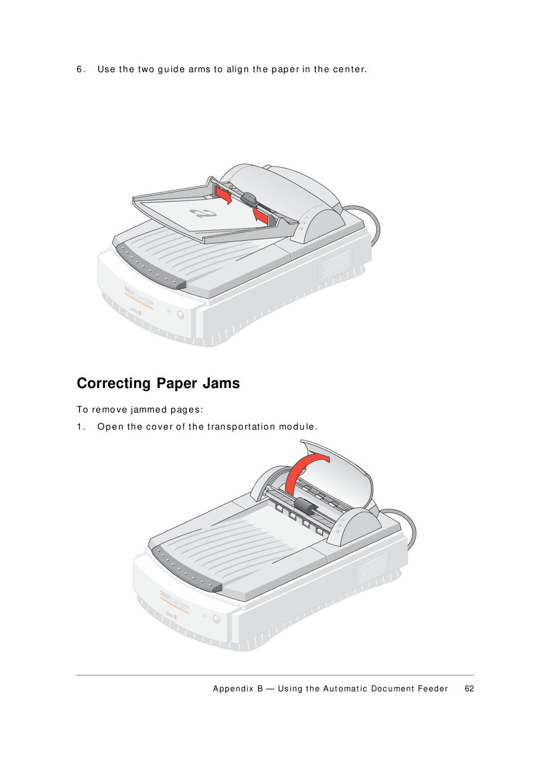 AGFA 1236S appendix Correcting Paper Jams 