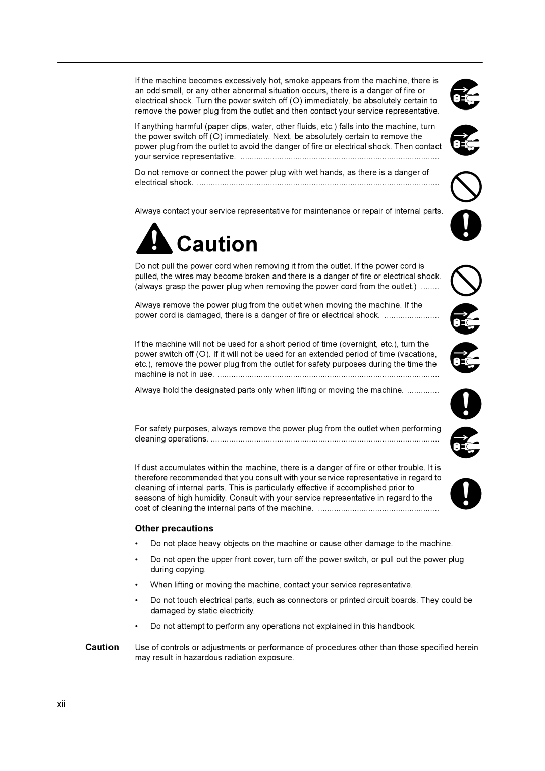 AGFA 1815 Copier manual Xii 