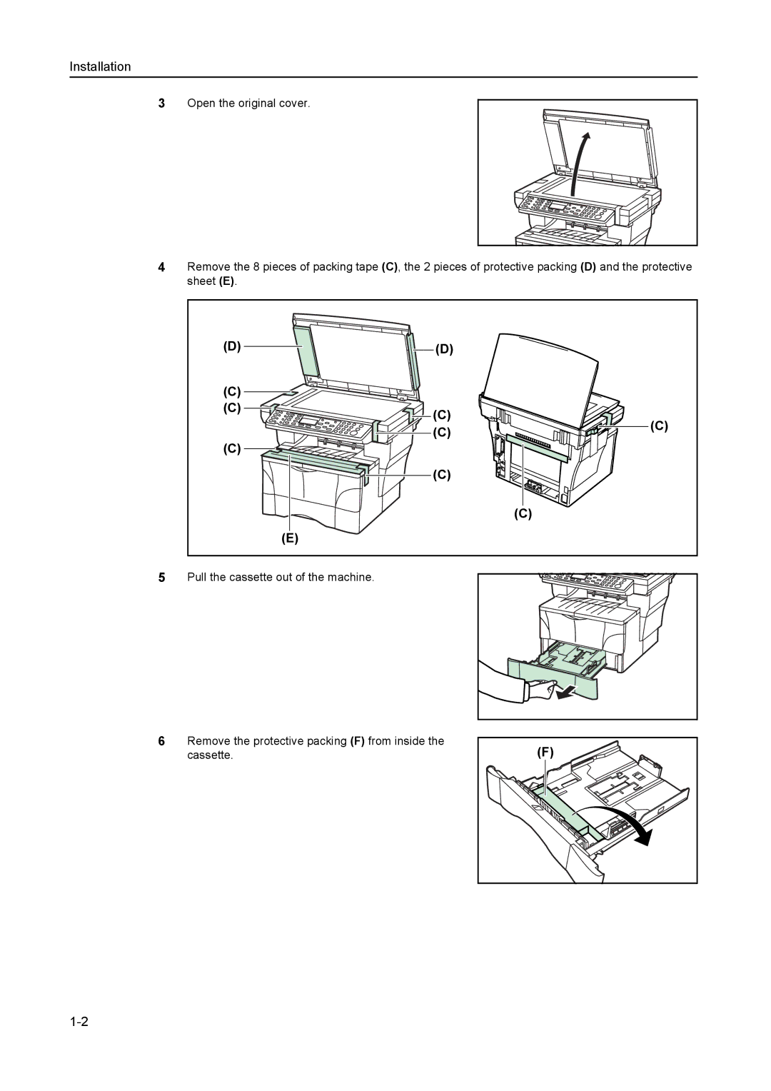 AGFA 1815 Copier manual Installation 