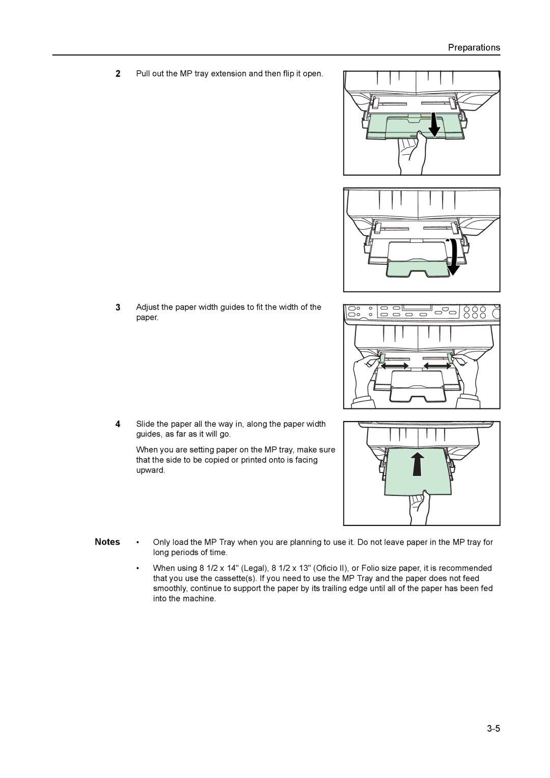 AGFA 1815 Copier manual Pull out the MP tray extension and then flip it open 