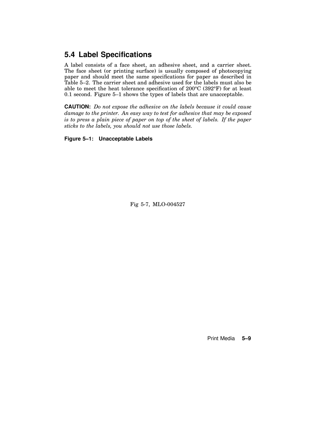 AGFA 2100 manual Label Speciﬁcations, Unacceptable Labels 