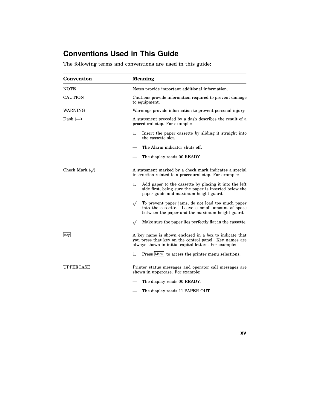 AGFA 2100 manual Conventions Used in This Guide, Convention Meaning 