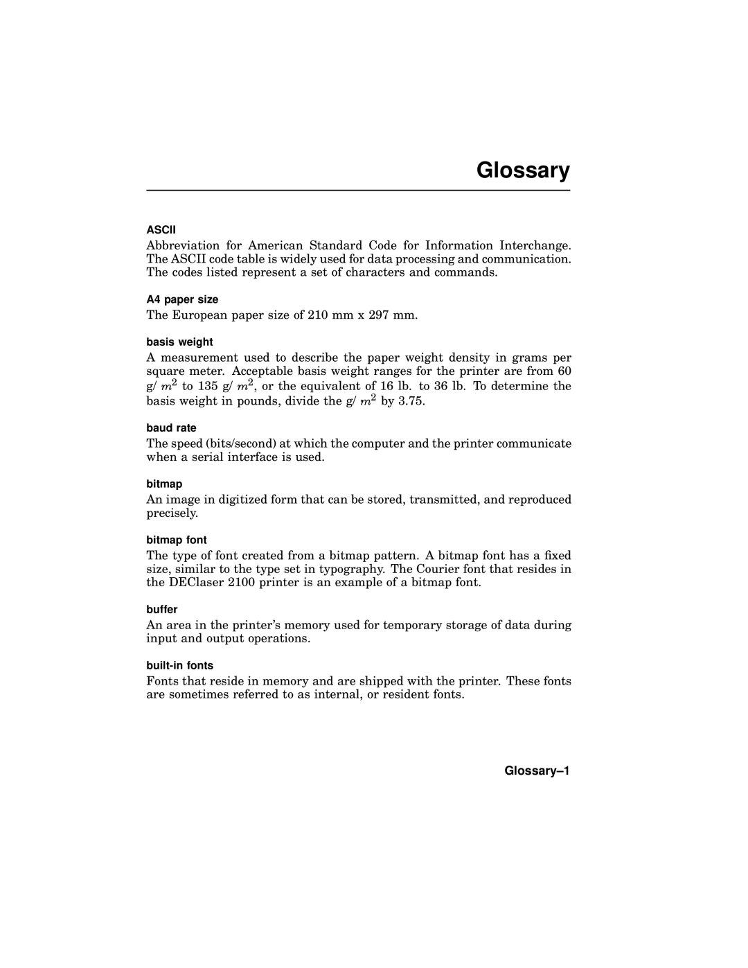 AGFA 2100 manual Glossary-1 