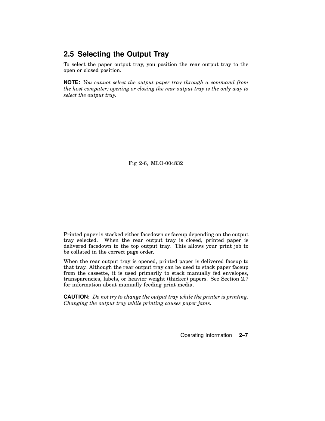 AGFA 2100 manual Selecting the Output Tray 