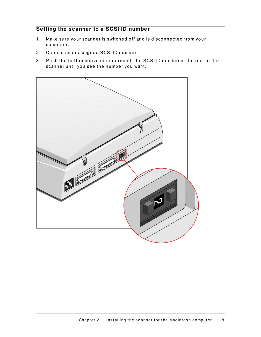 AGFA 310 appendix Se tting the s c a nne r to a SC SI ID num be r, Mp u t e r 