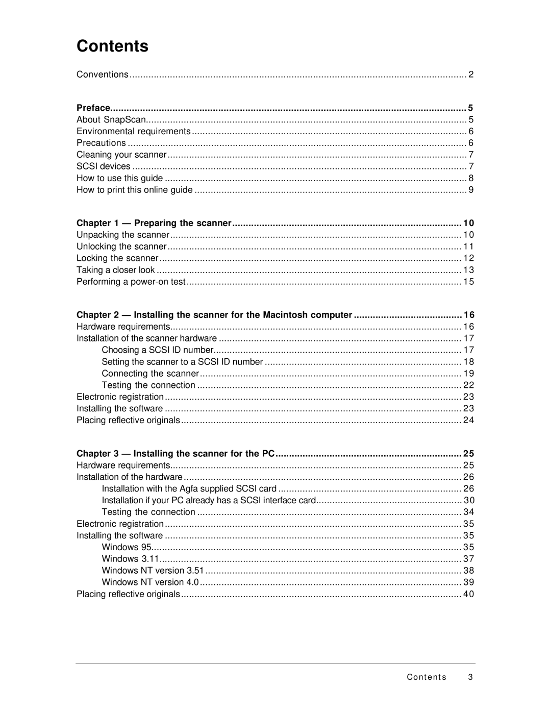 AGFA 310 appendix Contents 