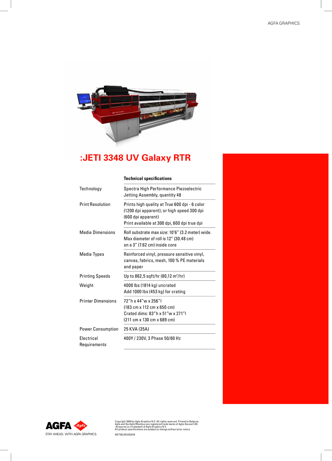 AGFA manual Jeti 3348 UV Galaxy RTR 