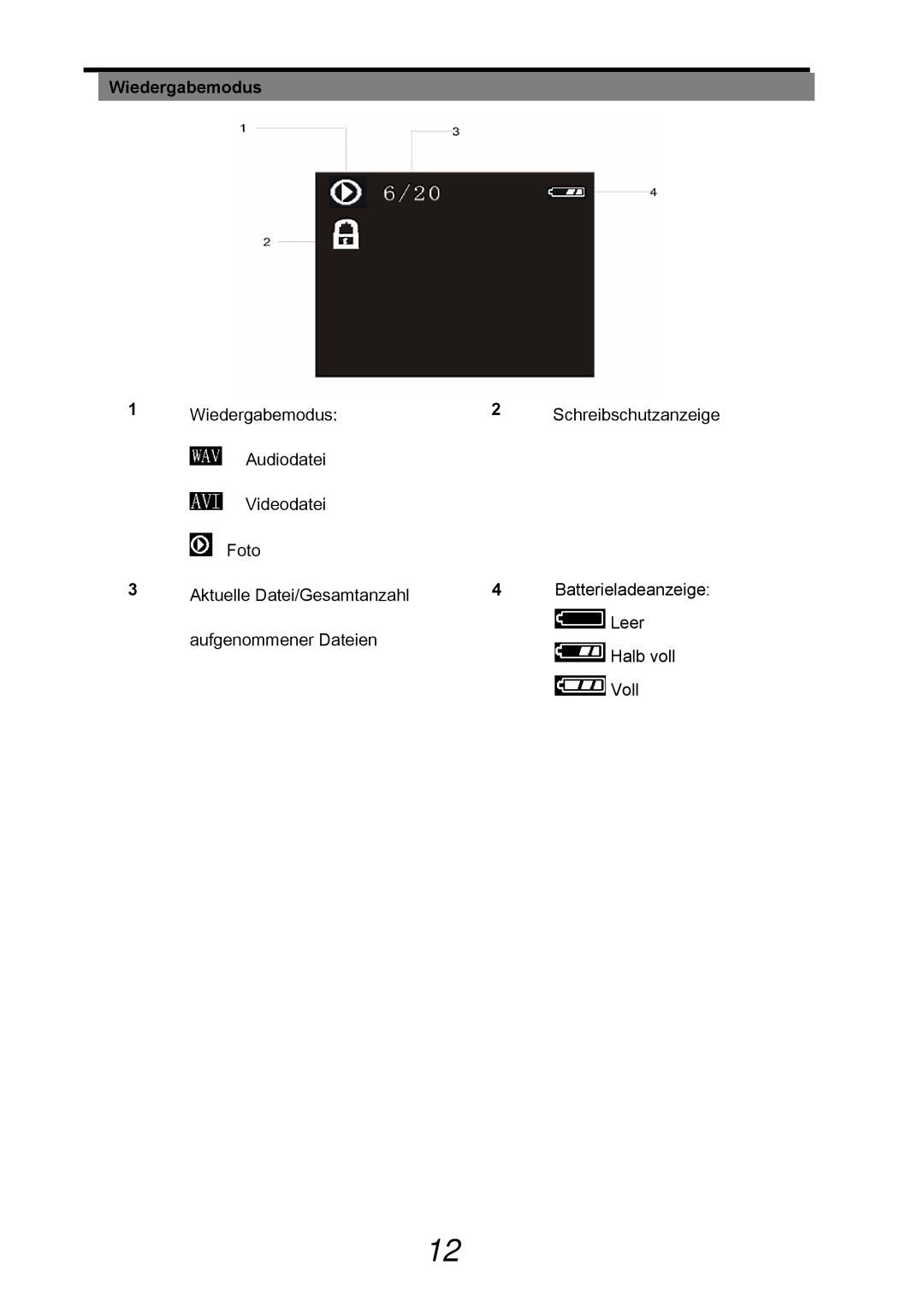 AGFA 505-D manual Wiedergabemodus 