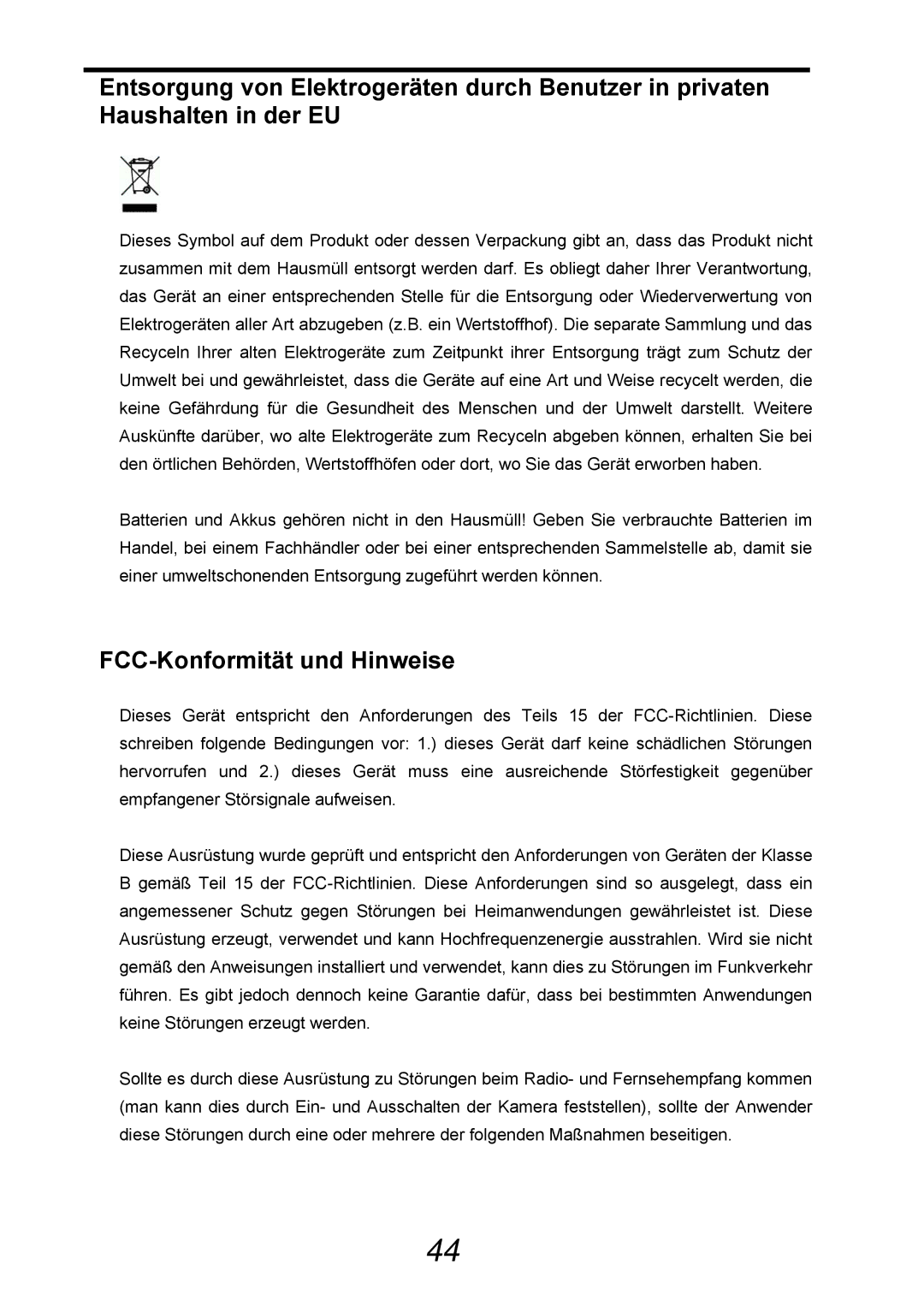 AGFA 505-D manual FCC-Konformität und Hinweise 