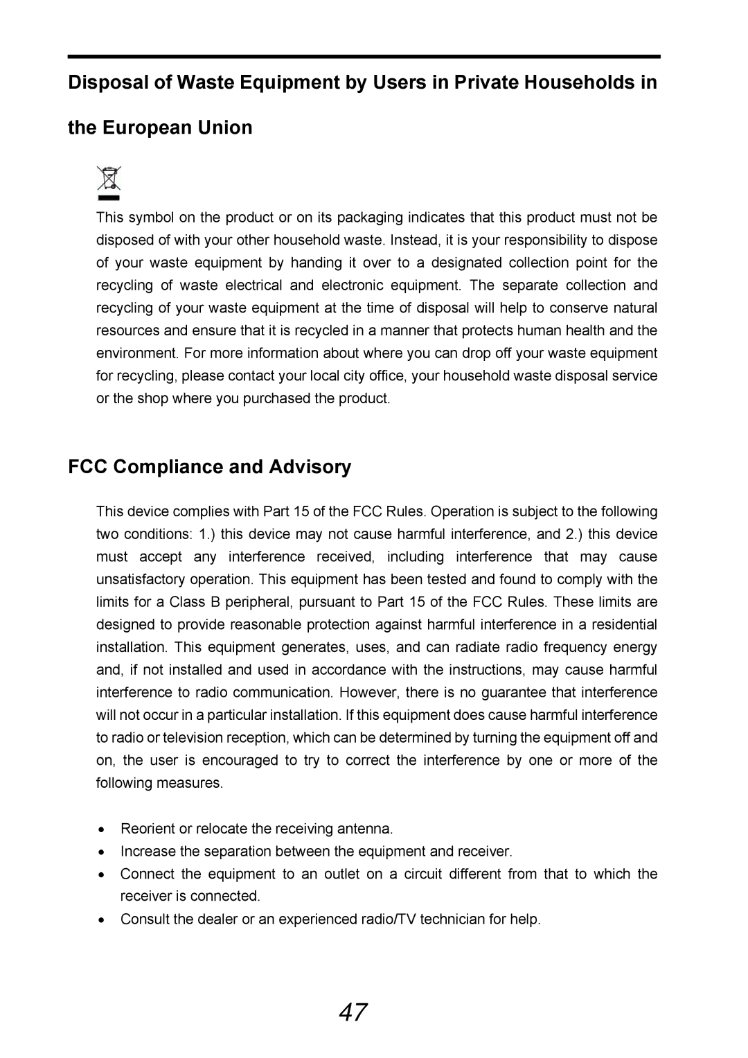 AGFA 505-D user manual FCC Compliance and Advisory 