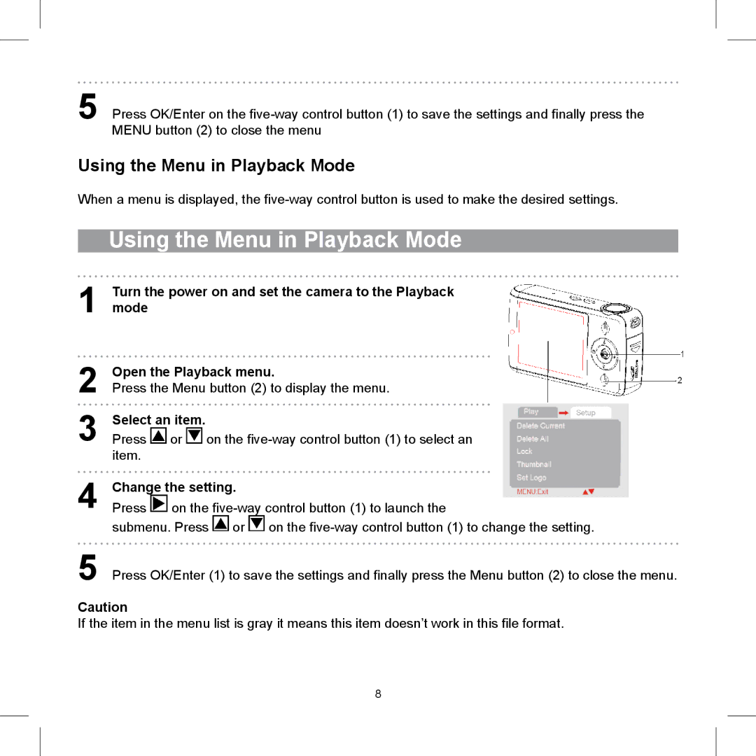 AGFA 505-X operating instructions Change the setting 