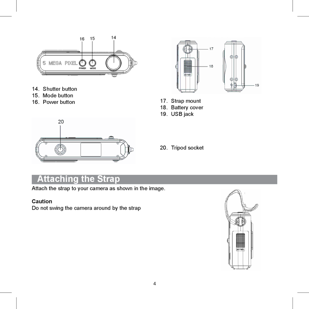 AGFA 505-D, 510-D, 500-D operating instructions Attaching the Strap 