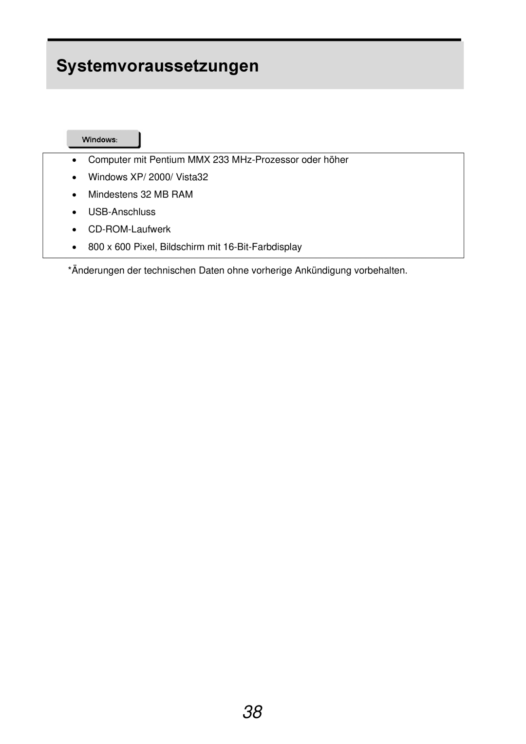 AGFA 500-X, 510-X user manual Systemvoraussetzungen 