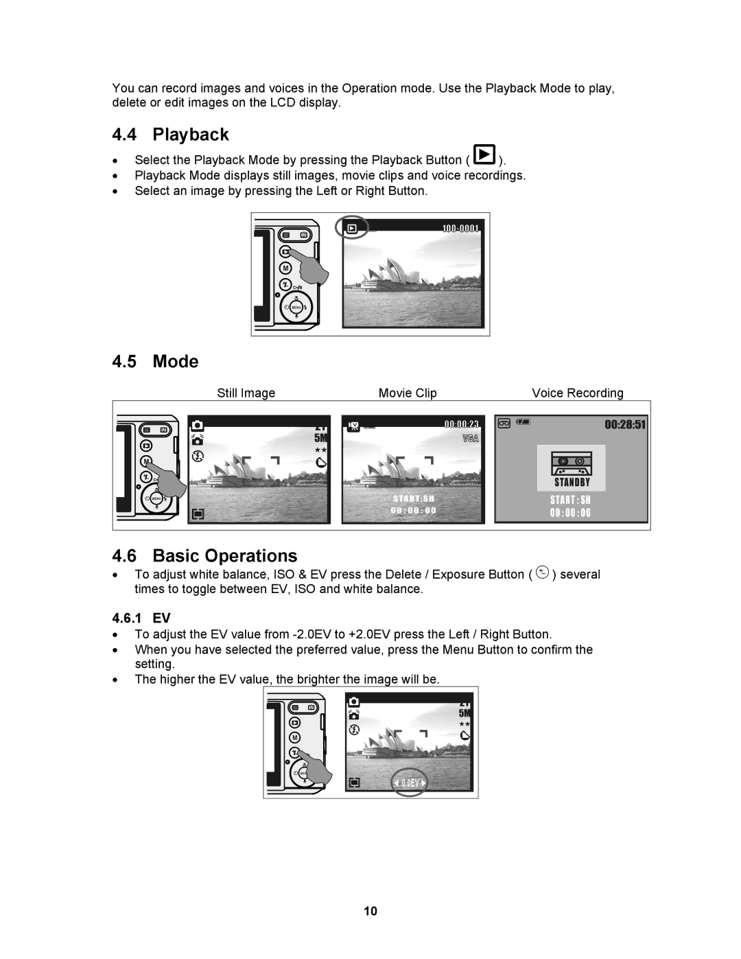 AGFA 530s user manual Playback, Mode, Basic Operations, 1 EV 