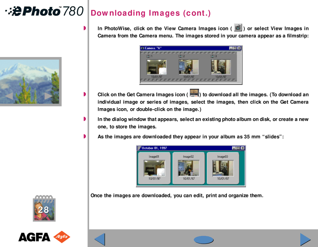 AGFA 780 quick start Downloading Images 
